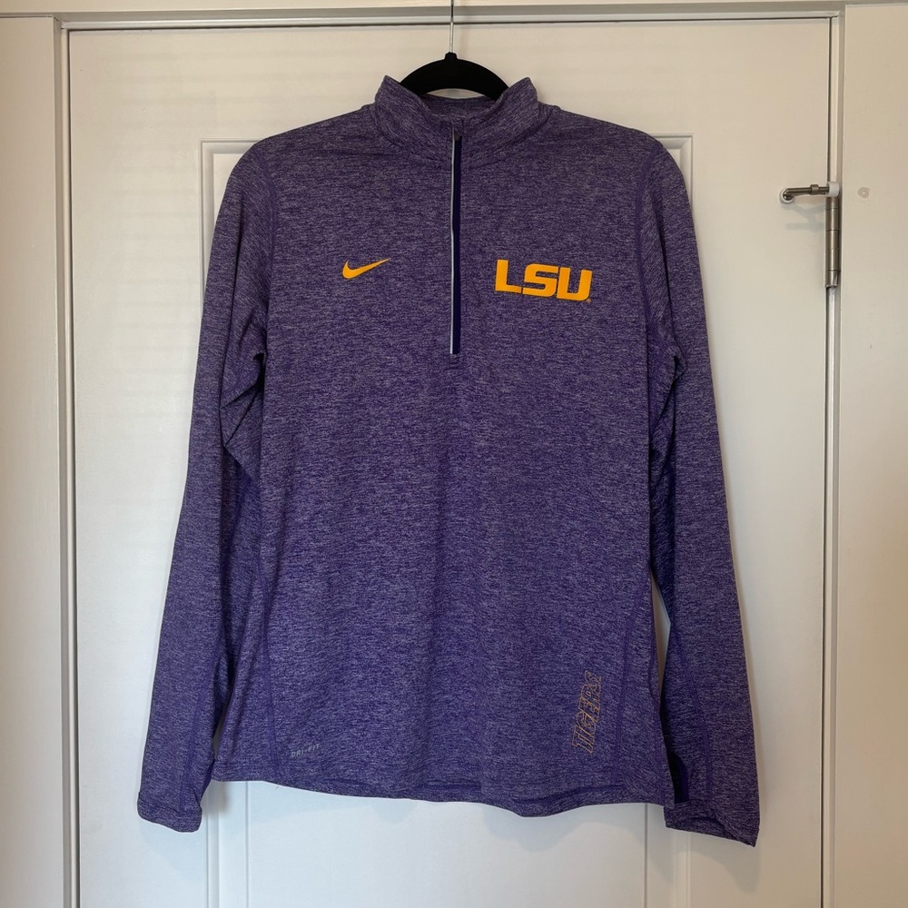 Nike Dri-fit- Purple LSU Quarter-Zip Pullover